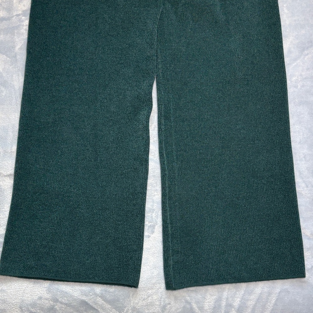 Rachel Zoe Hunter Green Sweater Lounge Wide Leg Pants - Picture 4 of 9